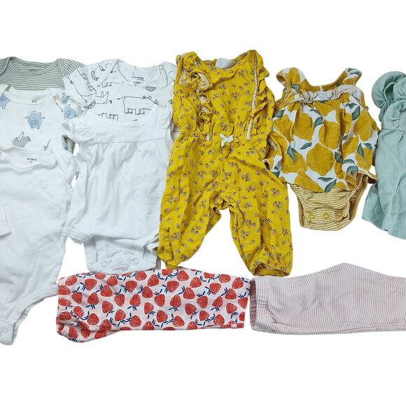 Carter’s Girls 3M Clothing Bundle 10 Pieces Adorable Mix - Picture 1 of 13